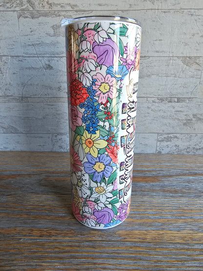 Wildflower Personalized 20 oz Skinny Tumbler Personalized