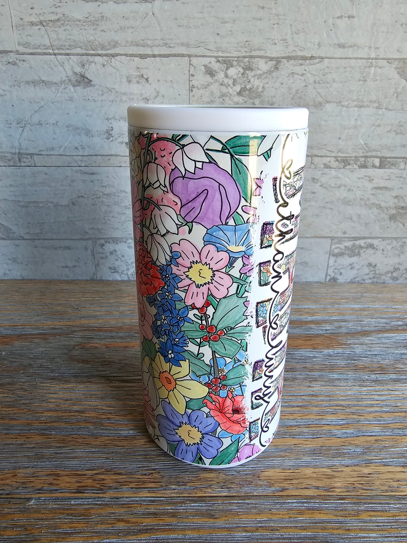 Wildflower Personalized Skinny Can Cooler