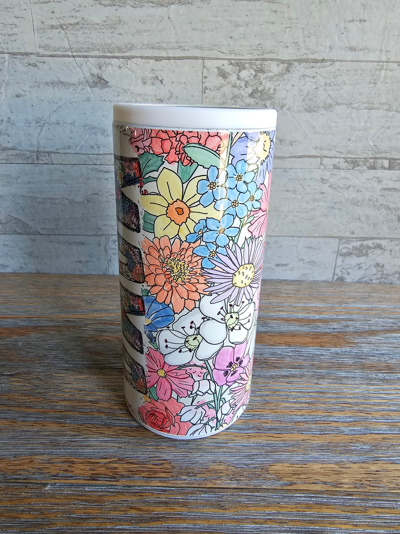 Wildflower Personalized Skinny Can Cooler