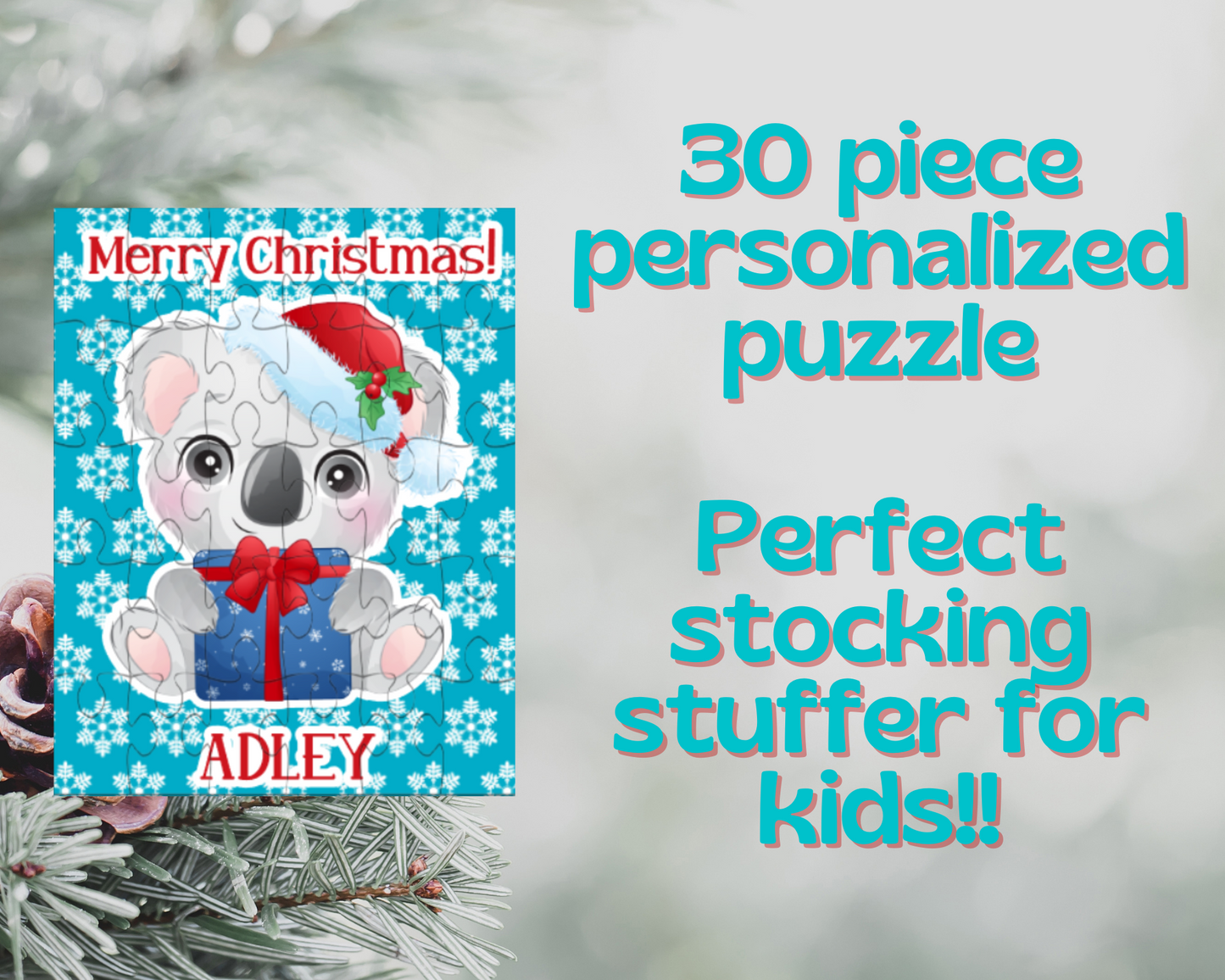 Christmas Koala Personalized Puzzle for Kids