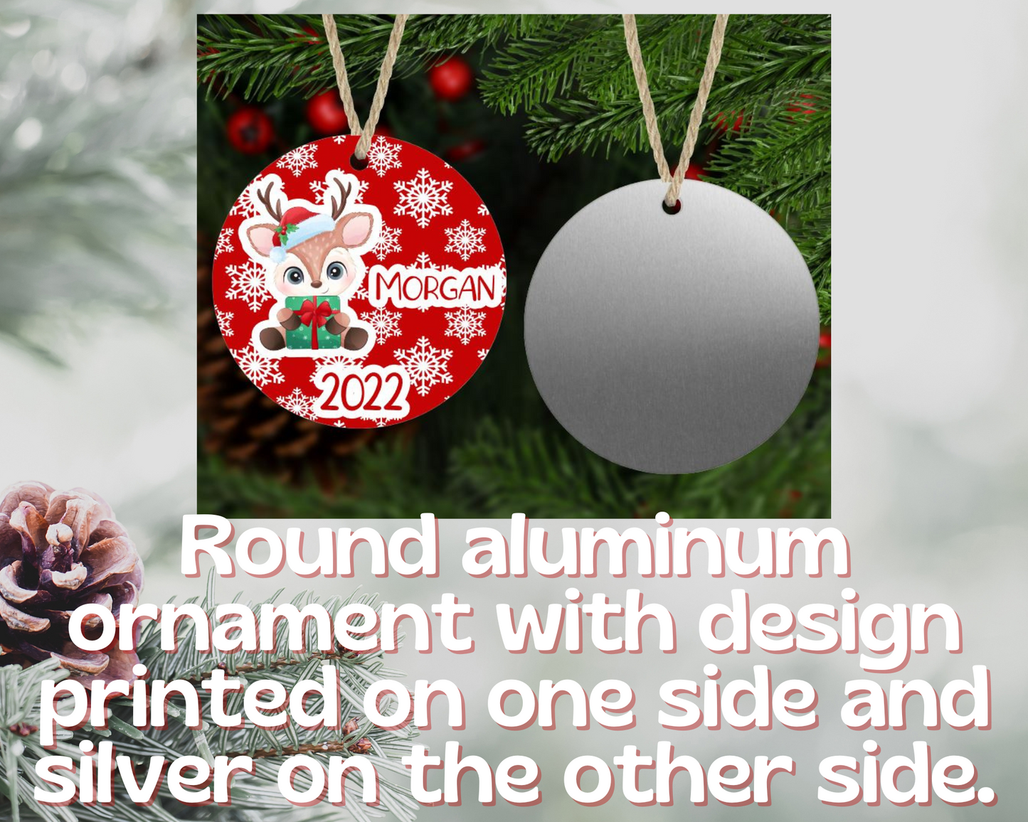 Christmas Reindeer Ornament Personalized