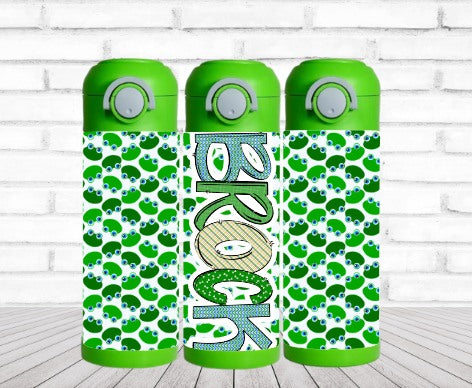 Frog Themed Flip Top Water Bottle - Personalized
