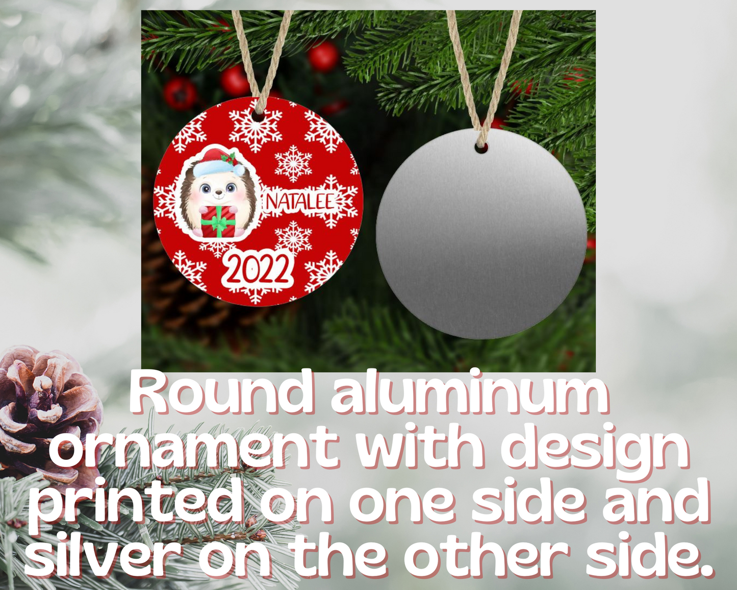 Hedgehog Christmas Ornament Personalized