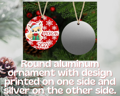Baby Fox Christmas Ornament Personalized