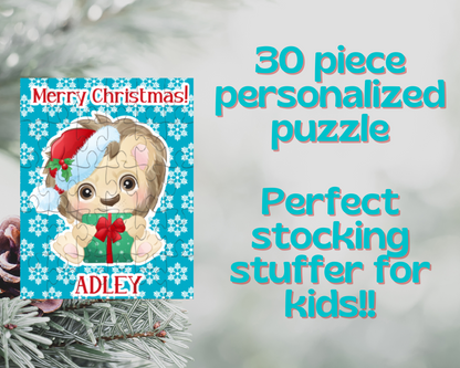 Christmas Lion Personalized Puzzle for Kids