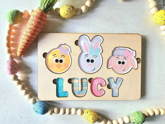 Spring Animals Personalized Wooden Easter Puzzle