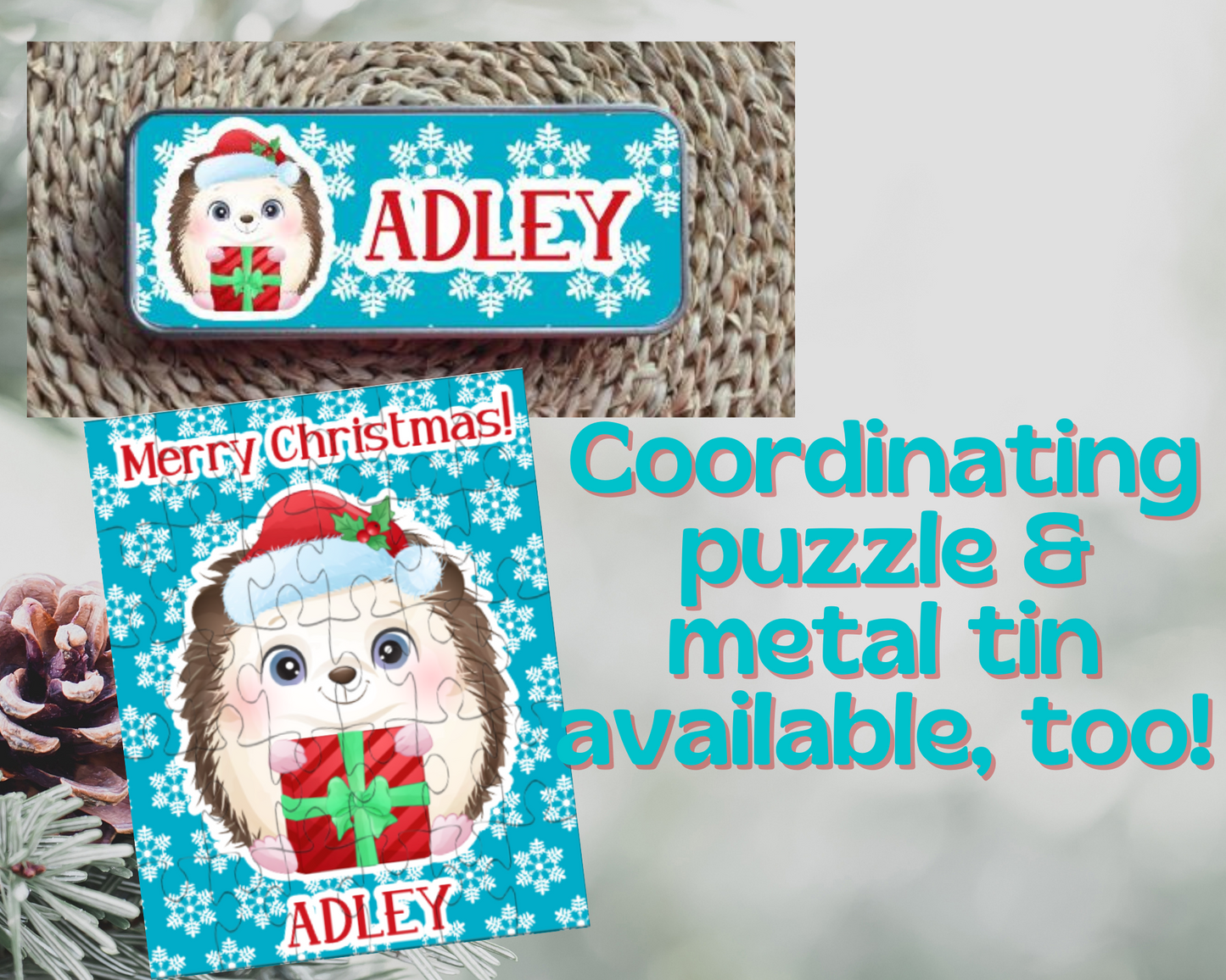 Hedgehog Christmas Ornament Personalized