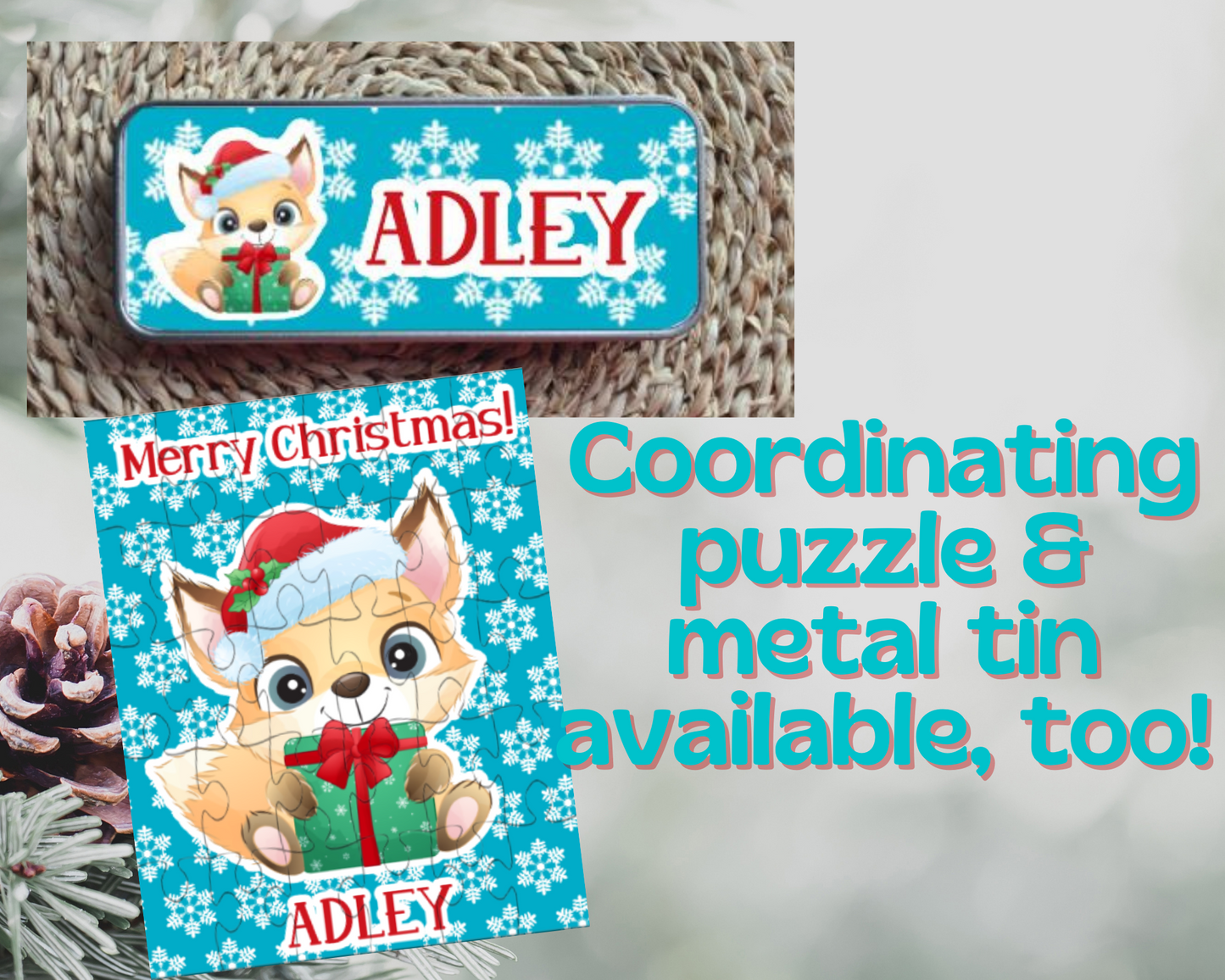 Baby Fox Christmas Ornament Personalized