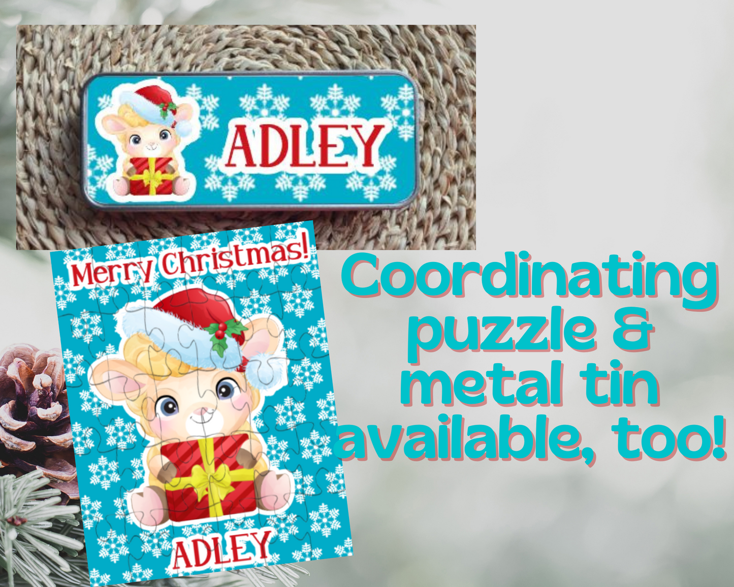 Baby Lamb Christmas Ornament Personalized