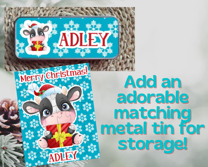 Christmas Cow Personalized Puzzle for Kids