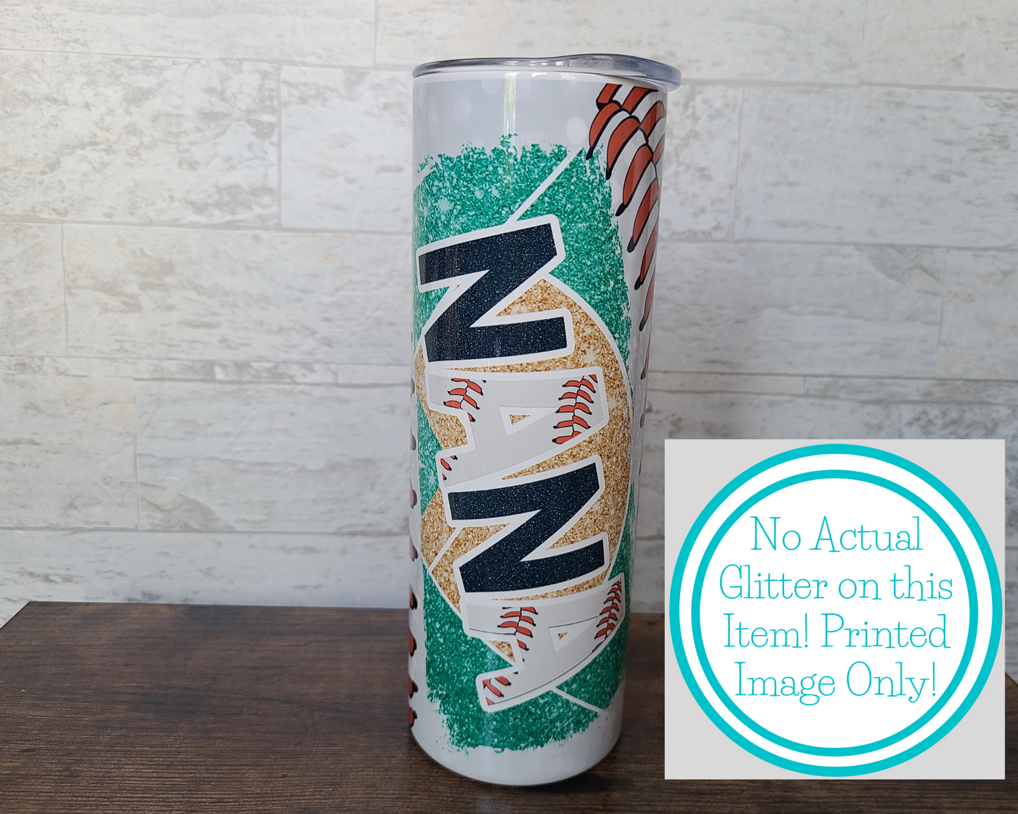 Baseball Nana Faux Glitter 20 oz Tumbler