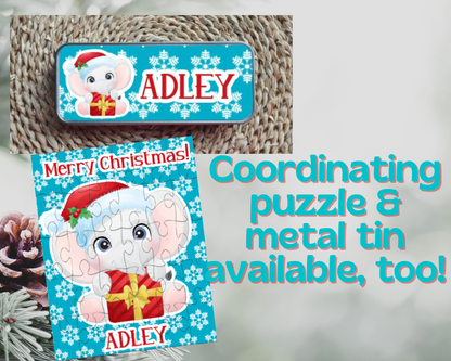 Elephant Christmas Ornament Personalized