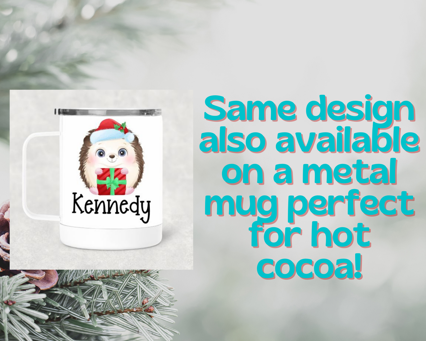 Hedgehog Christmas Ornament Personalized