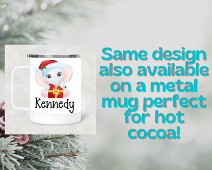 Elephant Christmas Ornament Personalized