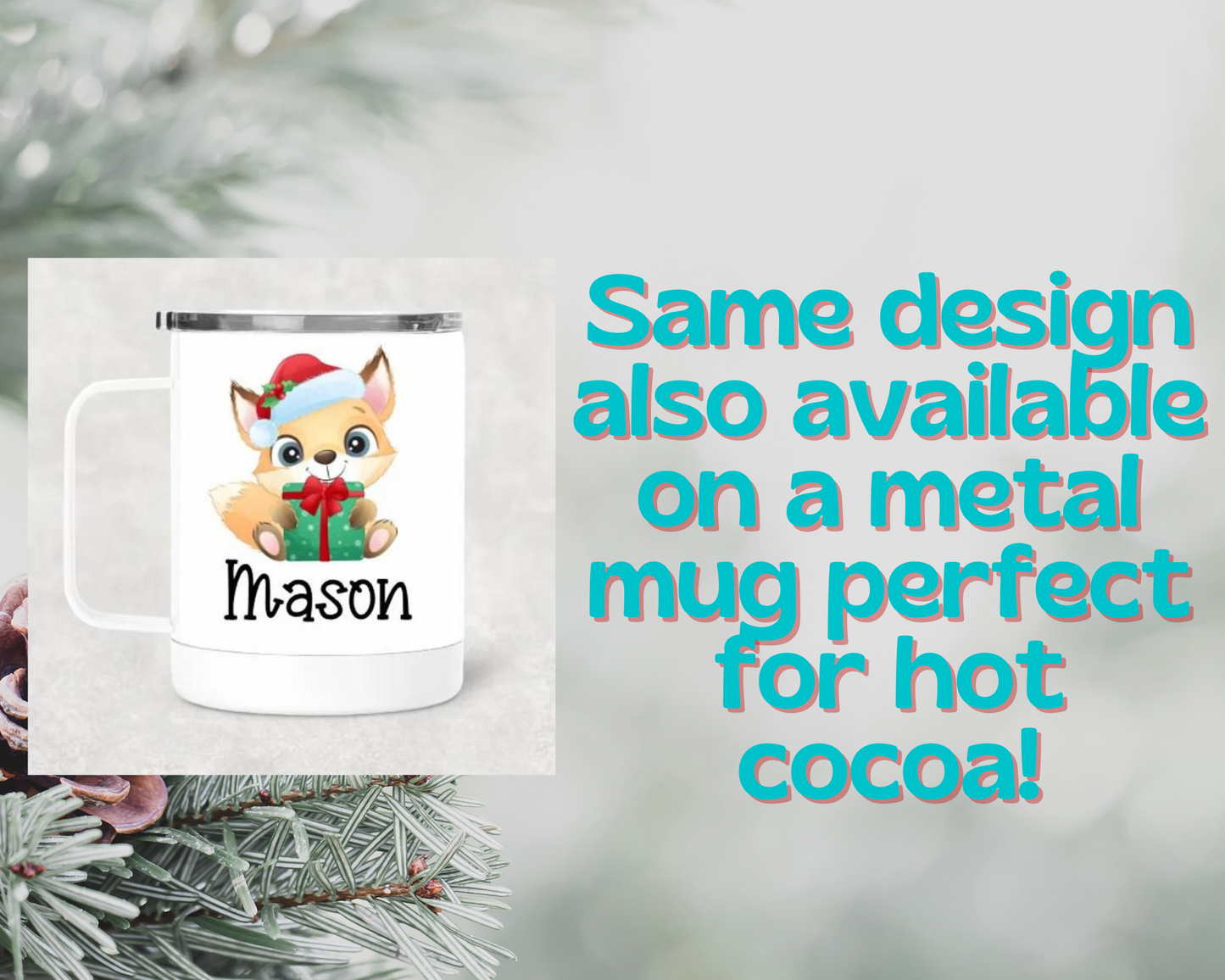 Baby Fox Christmas Ornament Personalized