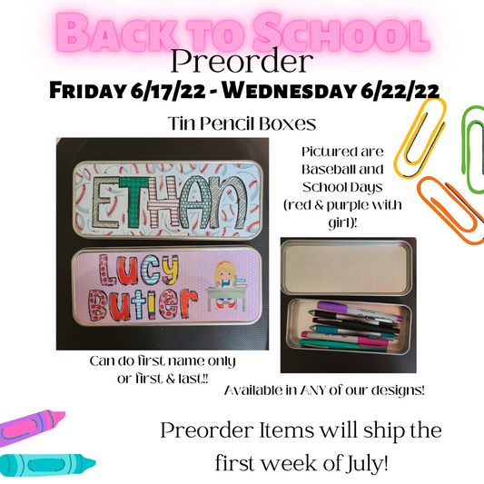 Tin Pencil Cases Personalized - Your Choice of Theme