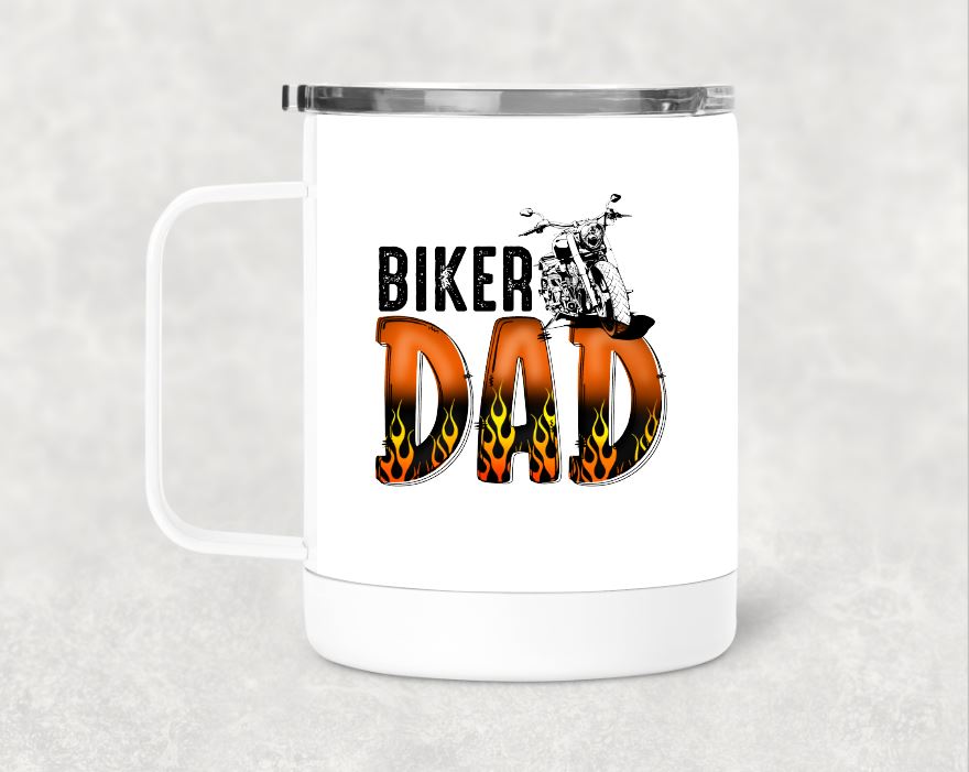Biker Dad Metal Coffee Mug