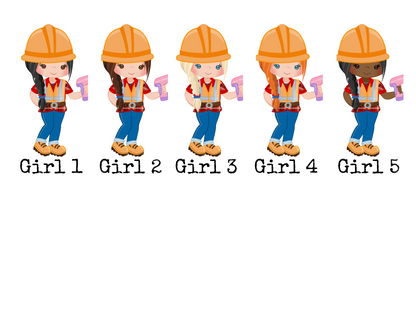 Construction Girl 12 oz Flip Top Water Bottle - Personalized