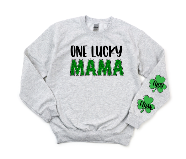 Lucky Mama Crewneck Sweatshirt or Tshirt (Short Sleeve and Long Sleeve Available!)