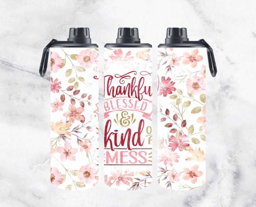 Thankful & Blessed 20 oz Sport Top Tumbler