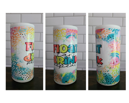 Float Tan Drink Repeat Skinny Can Cooler