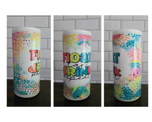 Float Tan Drink Repeat Skinny Can Cooler