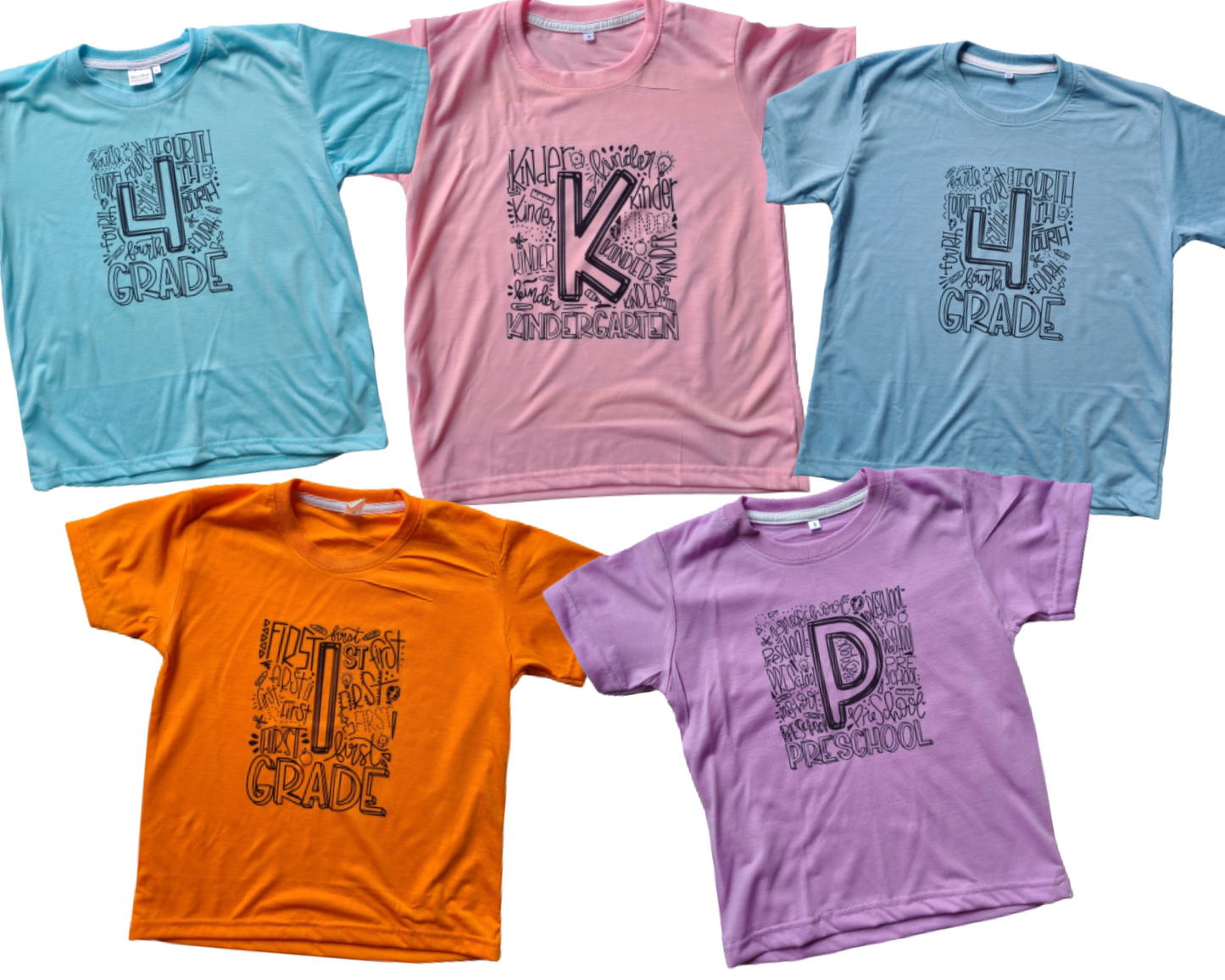 Back to School Grade Typography Shirt - Lots of Color Options!