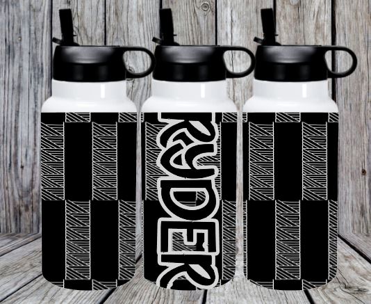 Black & Gray 32 oz Water Bottle