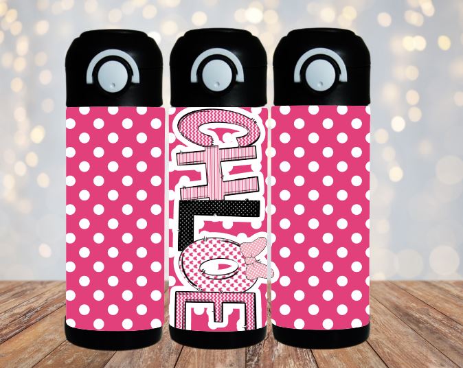 Mouse with Bow Flip Top Water Bottle - Personalized