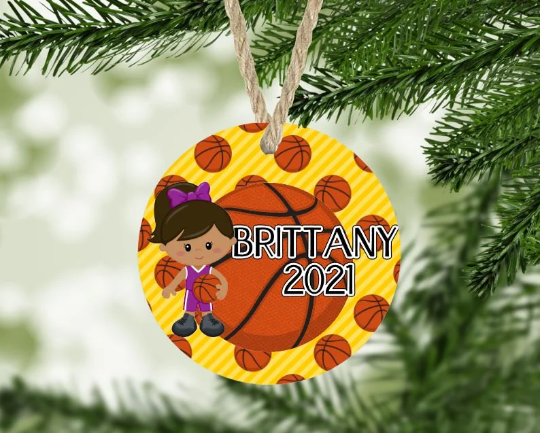 Girl's Basketball Christmas Ornament Personalized