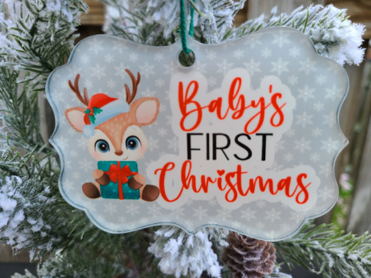 Baby's First Christmas Reindeer Christmas Ornament