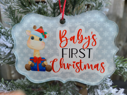 Baby's First Christmas Giraffe Christmas Ornament