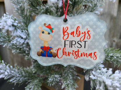 Baby's First Christmas Giraffe Christmas Ornament