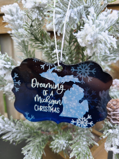 Dreaming of a Michigan Christmas Ornament