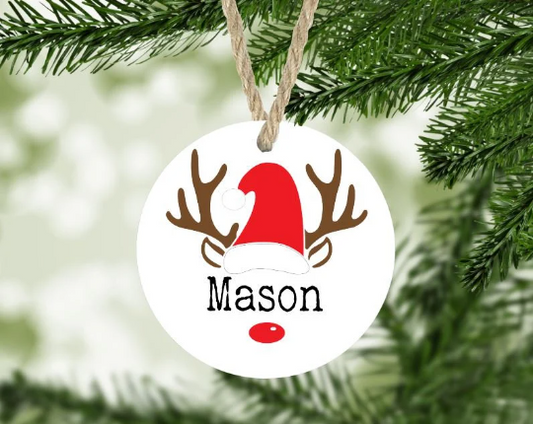 Reindeer Personalized Christmas Tree Ornament