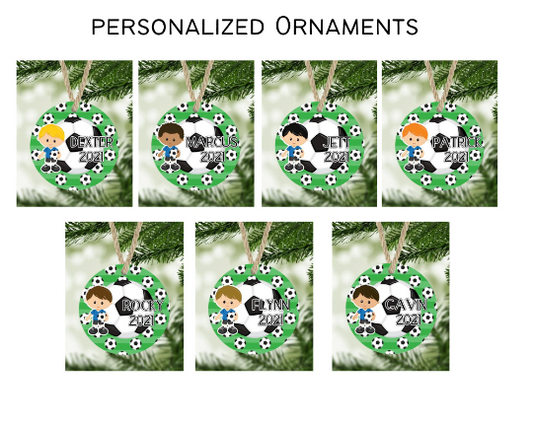 Soccer Christmas Ornament Personalized