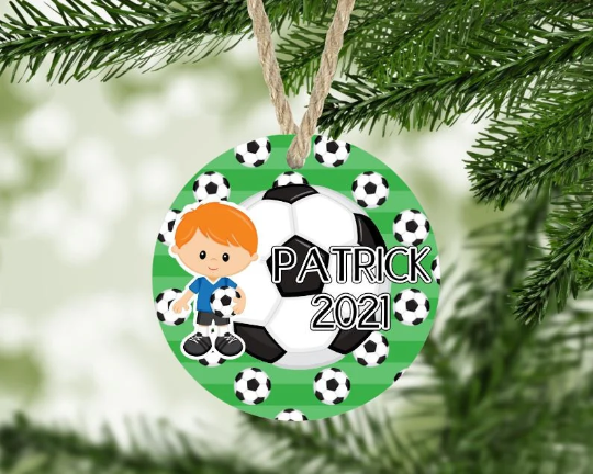 Soccer Christmas Ornament Personalized