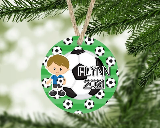 Soccer Christmas Ornament Personalized