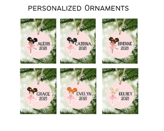 Ballerina Christmas Ornament Personalized