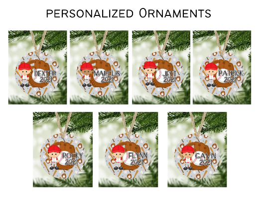 Baseball Christmas Ornament Personalized
