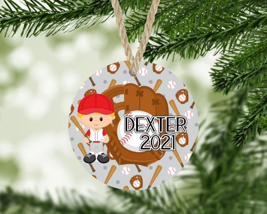 Baseball Christmas Ornament Personalized