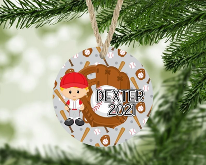 Baseball Christmas Ornament Personalized