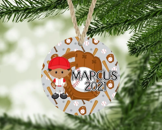 Baseball Christmas Ornament Personalized
