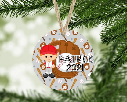 Baseball Christmas Ornament Personalized