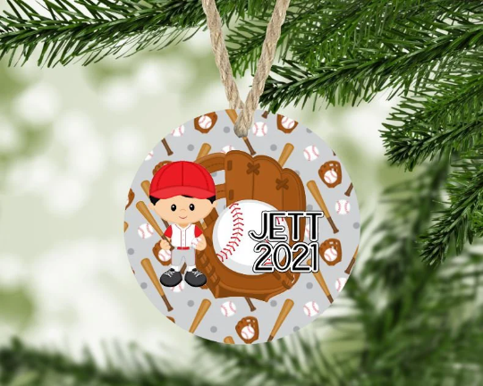 Baseball Christmas Ornament Personalized