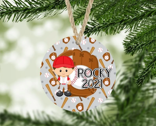 Baseball Christmas Ornament Personalized
