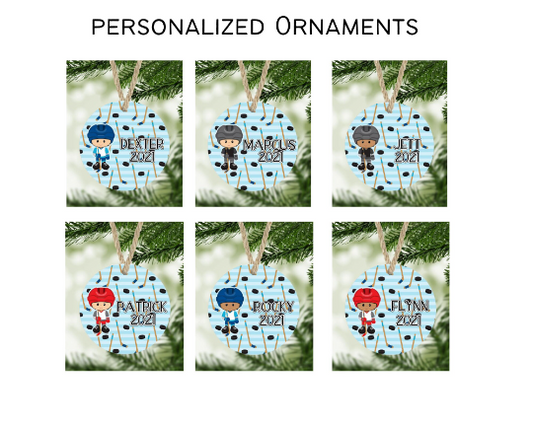Hockey Christmas Ornament Personalized