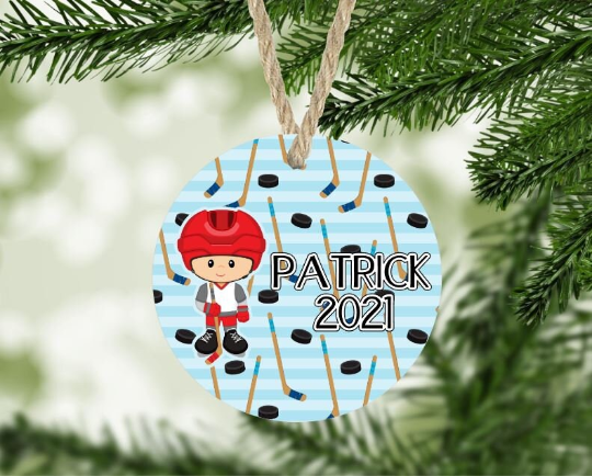 Hockey Christmas Ornament Personalized