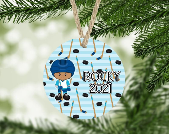 Hockey Christmas Ornament Personalized