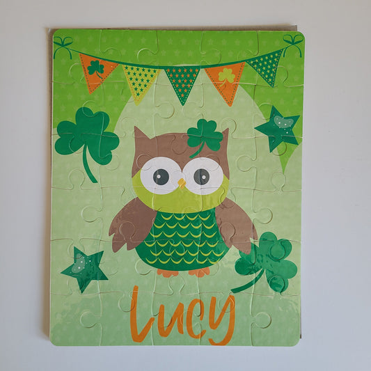 St. Patrick's Day Personalized Owl Puzzle for Kids